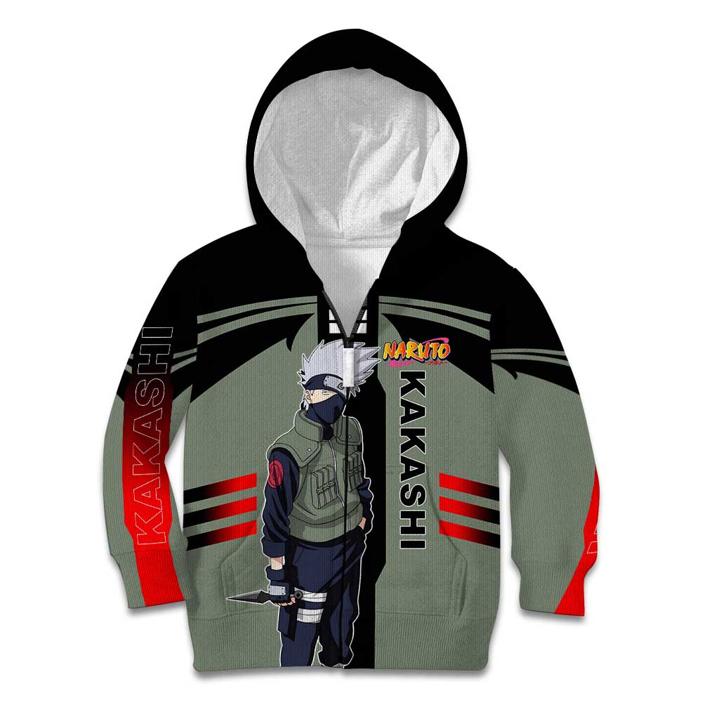 Kakashi Hatake Naruto Kid Hoodie with Sharingan and Lightning Ninja Action Design - The Mazicc