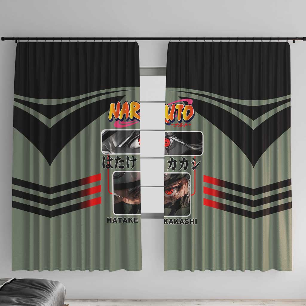 Kakashi Hatake Naruto Window Curtain with Sharingan and Lightning Ninja Action Design - The Mazicc