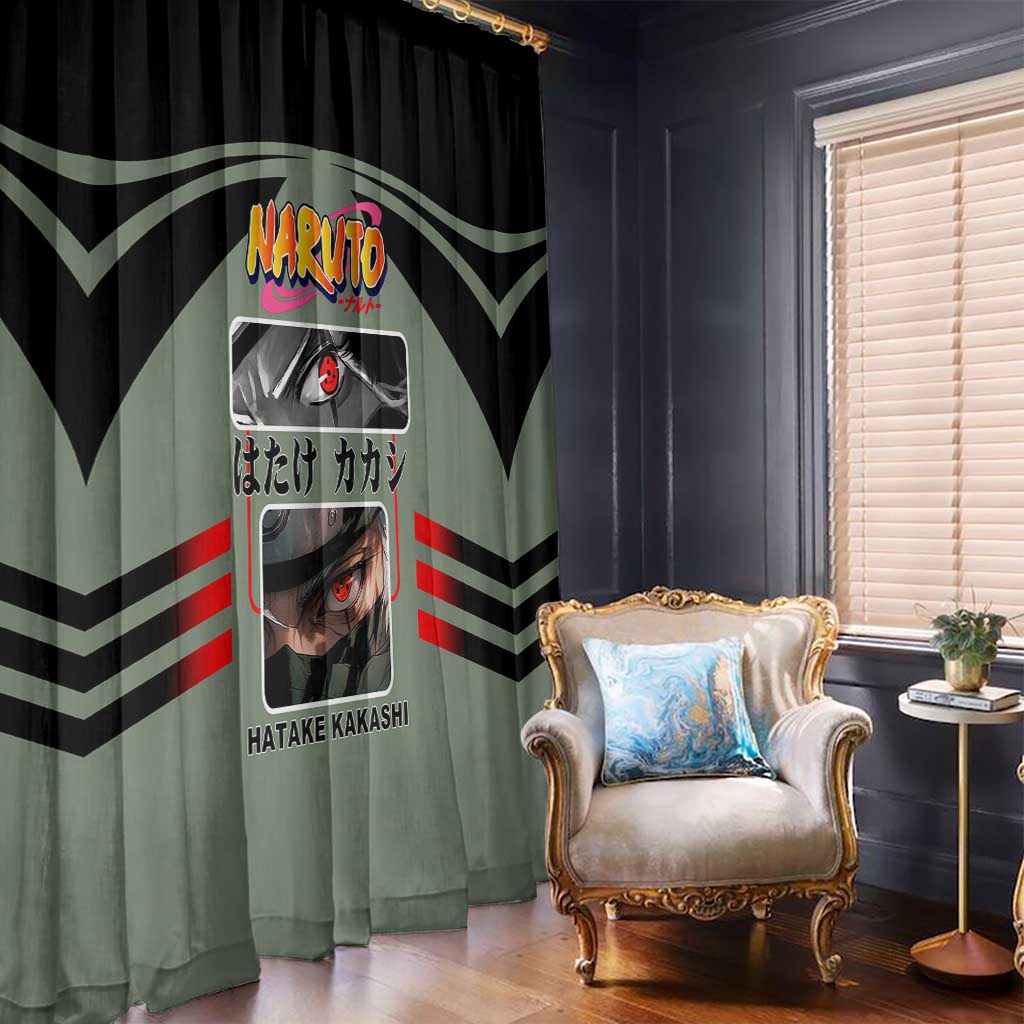 Kakashi Hatake Naruto Window Curtain with Sharingan and Lightning Ninja Action Design - The Mazicc