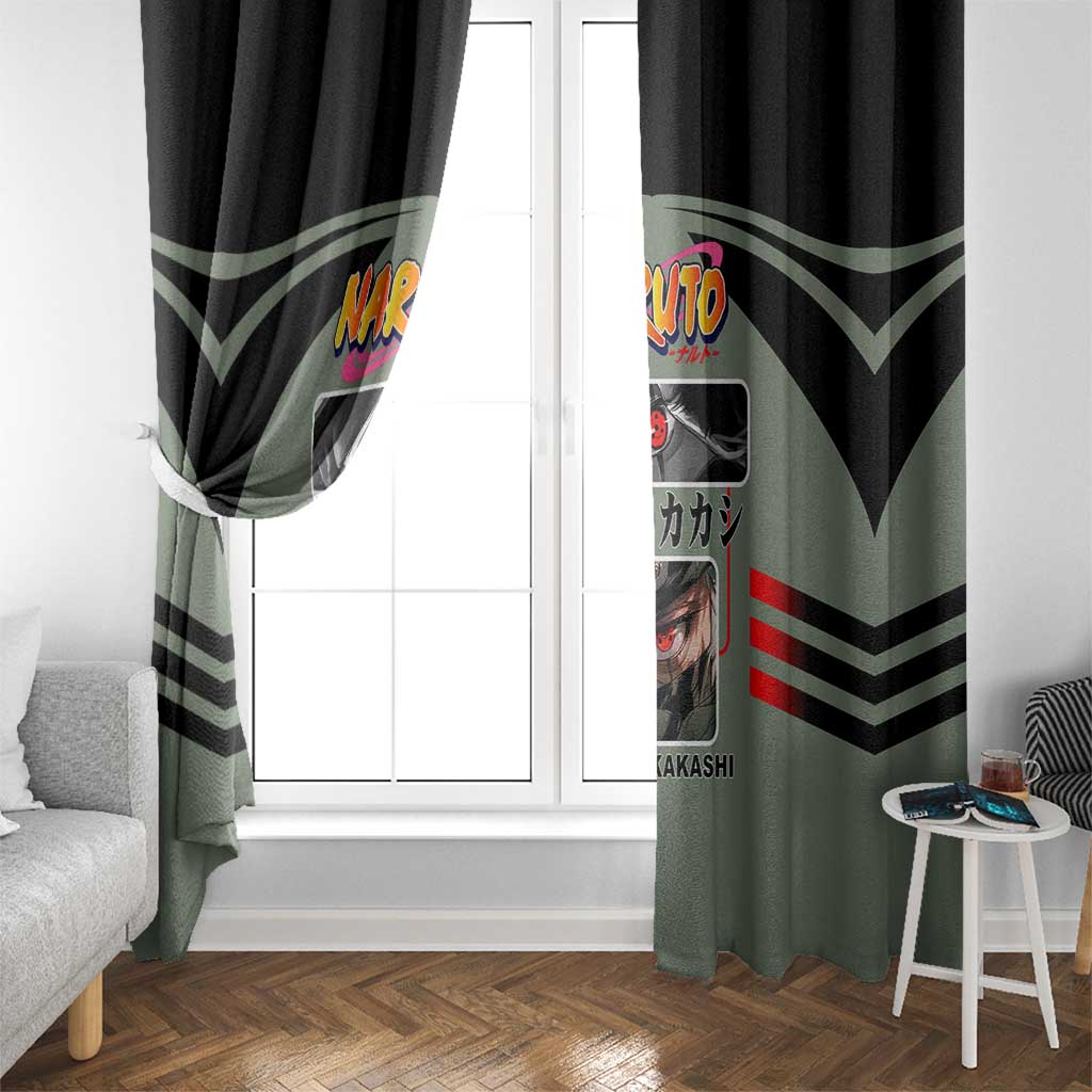 Kakashi Hatake Naruto Window Curtain with Sharingan and Lightning Ninja Action Design - The Mazicc
