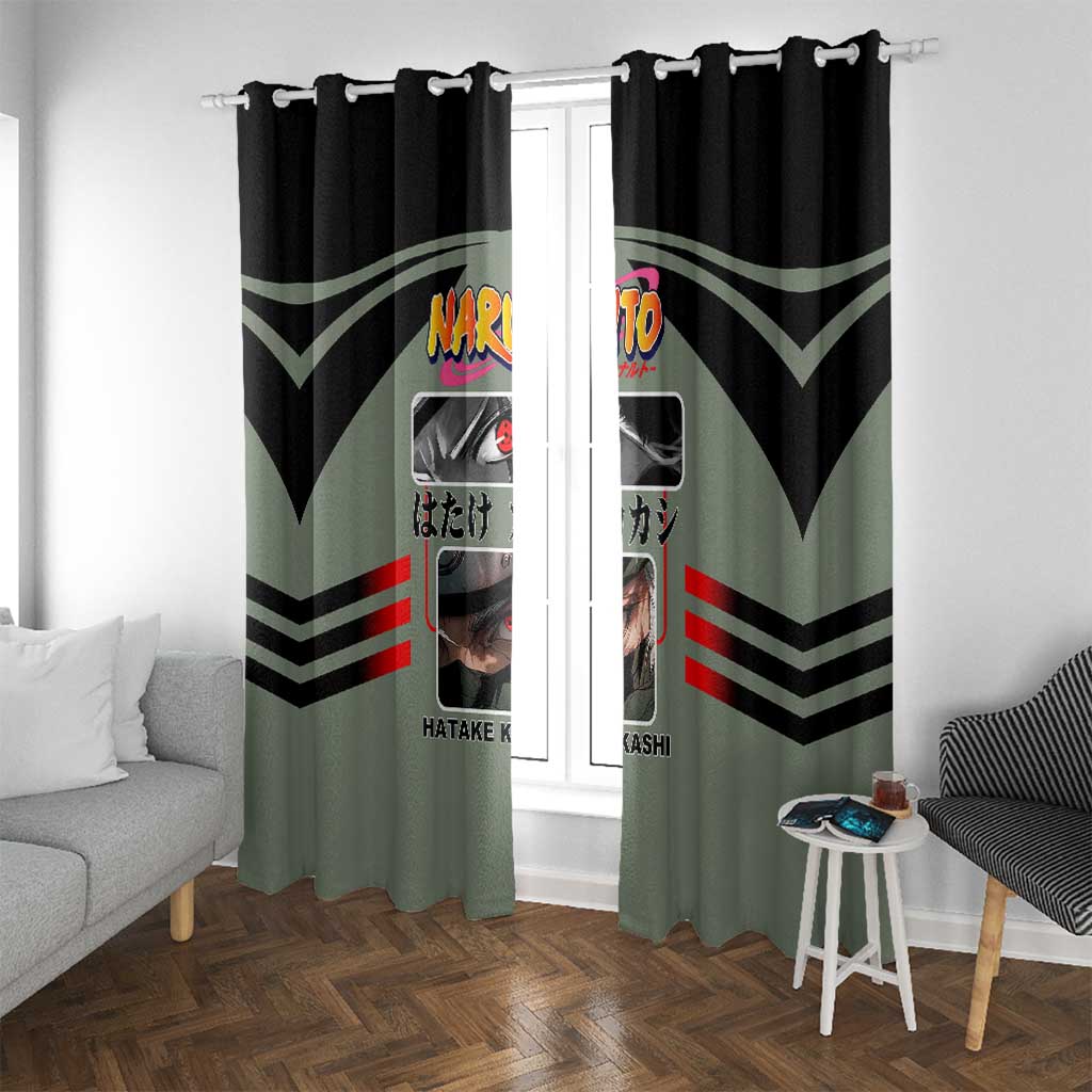 Kakashi Hatake Naruto Window Curtain with Sharingan and Lightning Ninja Action Design - The Mazicc