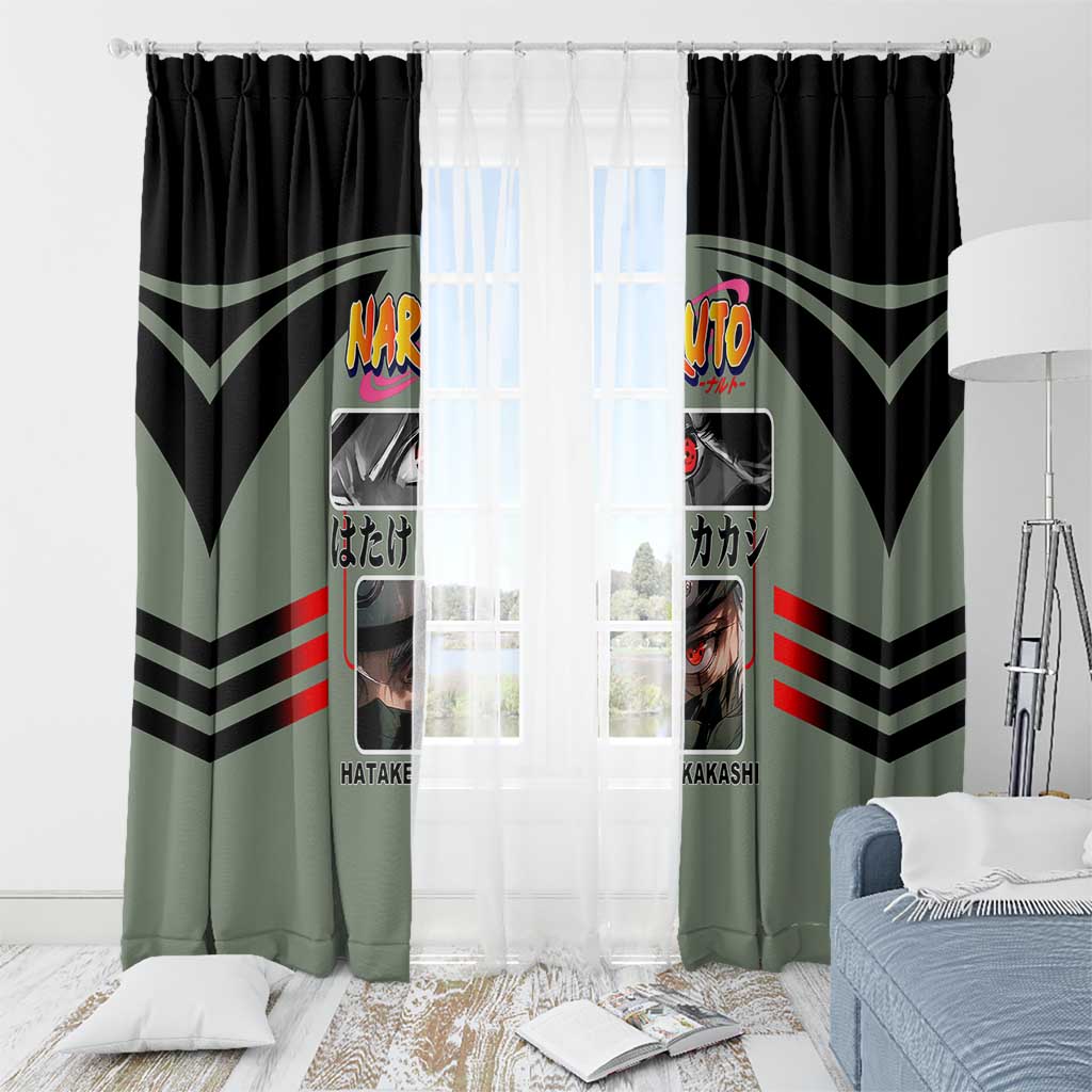Kakashi Hatake Naruto Window Curtain with Sharingan and Lightning Ninja Action Design - The Mazicc