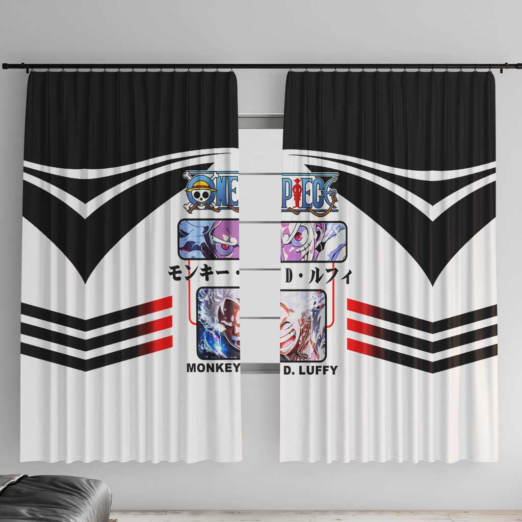 Monkey D. Luffy One Piece Window Curtain with Gear 5 Stretching and Pirate Adventure Design - The Mazicc
