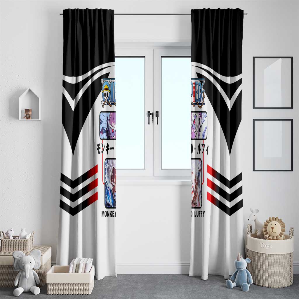 Monkey D. Luffy One Piece Window Curtain with Gear 5 Stretching and Pirate Adventure Design - The Mazicc
