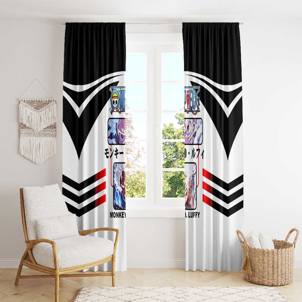 Monkey D. Luffy One Piece Window Curtain with Gear 5 Stretching and Pirate Adventure Design - The Mazicc