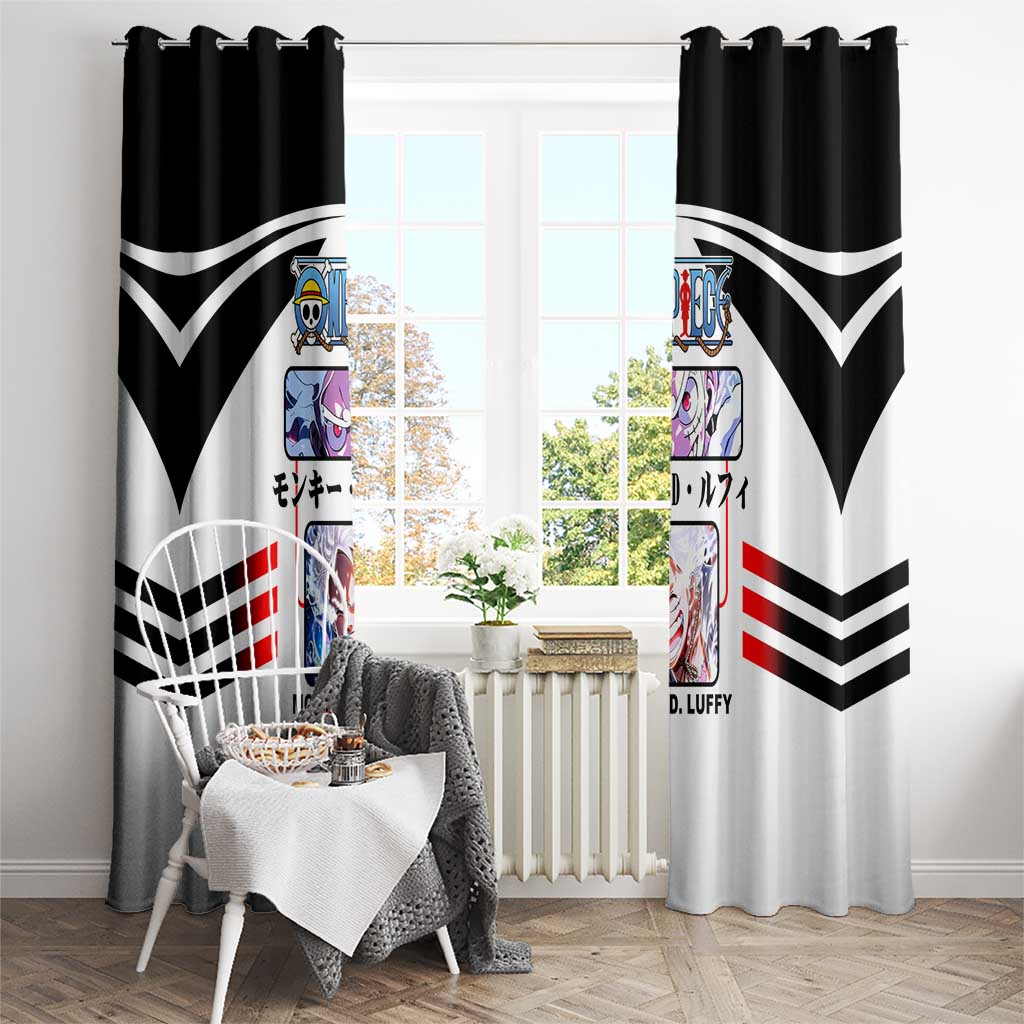 Monkey D. Luffy One Piece Window Curtain with Gear 5 Stretching and Pirate Adventure Design - The Mazicc