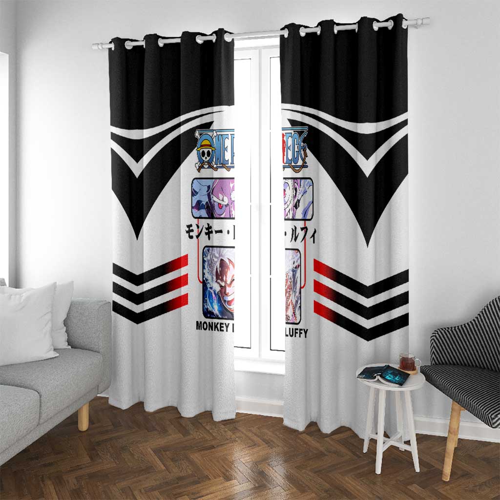 Monkey D. Luffy One Piece Window Curtain with Gear 5 Stretching and Pirate Adventure Design - The Mazicc