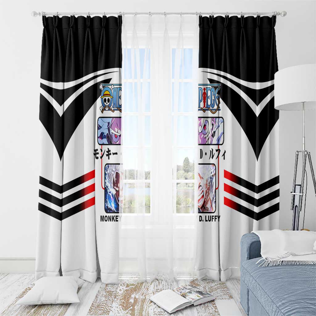 Monkey D. Luffy One Piece Window Curtain with Gear 5 Stretching and Pirate Adventure Design - The Mazicc