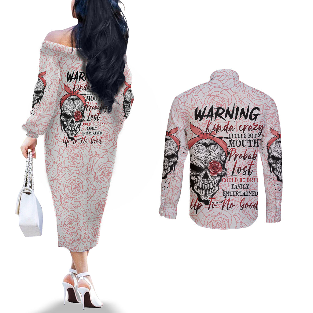 warning-kinda-crazy-tattooed-girl-rose-couples-matching-off-the-shoulder-long-sleeve-dress-and-long-sleeve-button-shirt