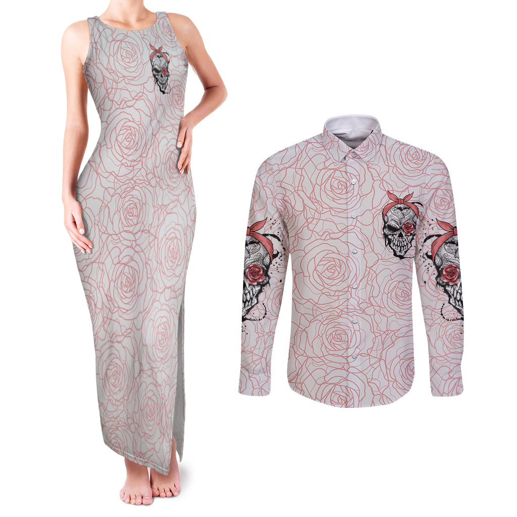warning-kinda-crazy-tattooed-girl-rose-couples-matching-tank-maxi-dress-and-long-sleeve-button-shirt
