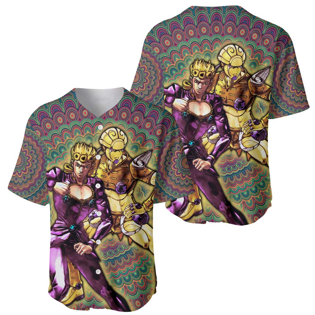 Trippy Giorno Giovanna Golden Wind Jojo’s Bizarre Adventure Baseball Jersey Trippy Mix Anime Style - The Mazicc
