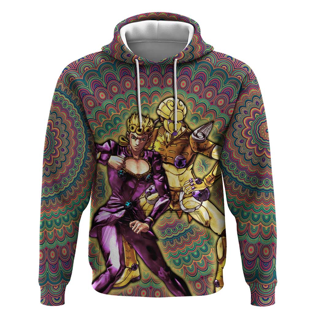 Trippy Giorno Giovanna Golden Wind Jojo’s Bizarre Adventure Hoodie Trippy Mix Anime Style - The Mazicc