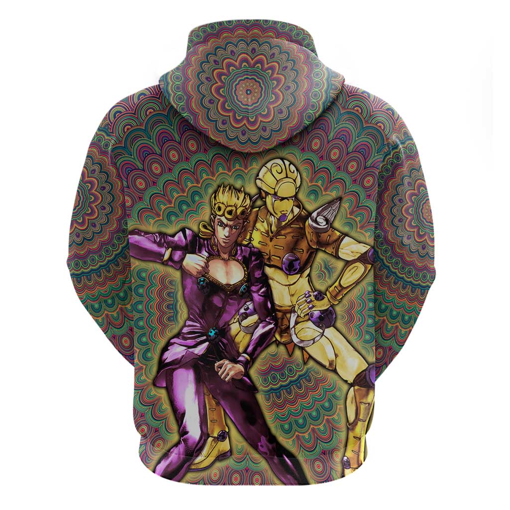 Trippy Giorno Giovanna Golden Wind Jojo’s Bizarre Adventure Hoodie Trippy Mix Anime Style - The Mazicc