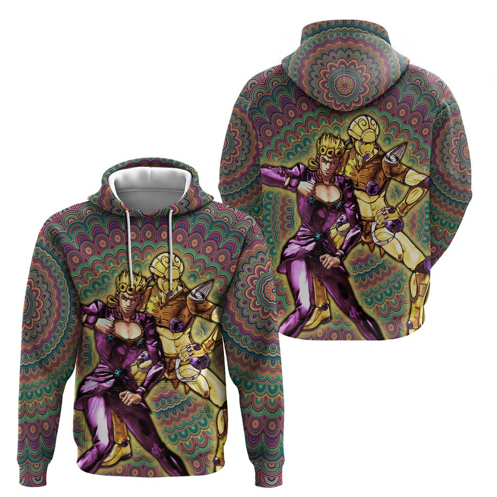 Trippy Giorno Giovanna Golden Wind Jojo’s Bizarre Adventure Hoodie Trippy Mix Anime Style - The Mazicc