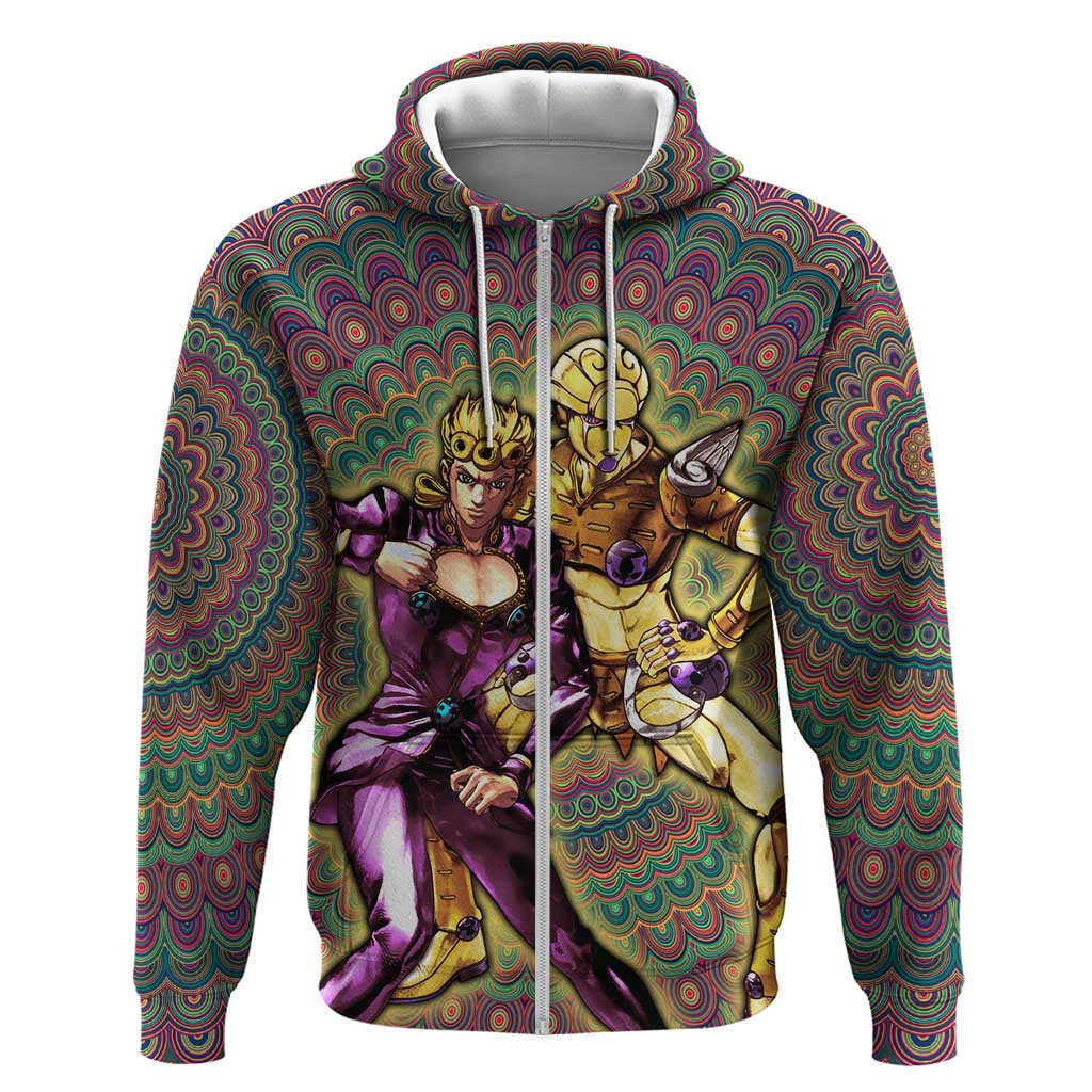 Trippy Giorno Giovanna Golden Wind Jojo’s Bizarre Adventure Hoodie Trippy Mix Anime Style - The Mazicc