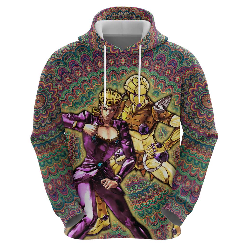 Trippy Giorno Giovanna Golden Wind Jojo’s Bizarre Adventure Hoodie Trippy Mix Anime Style - The Mazicc