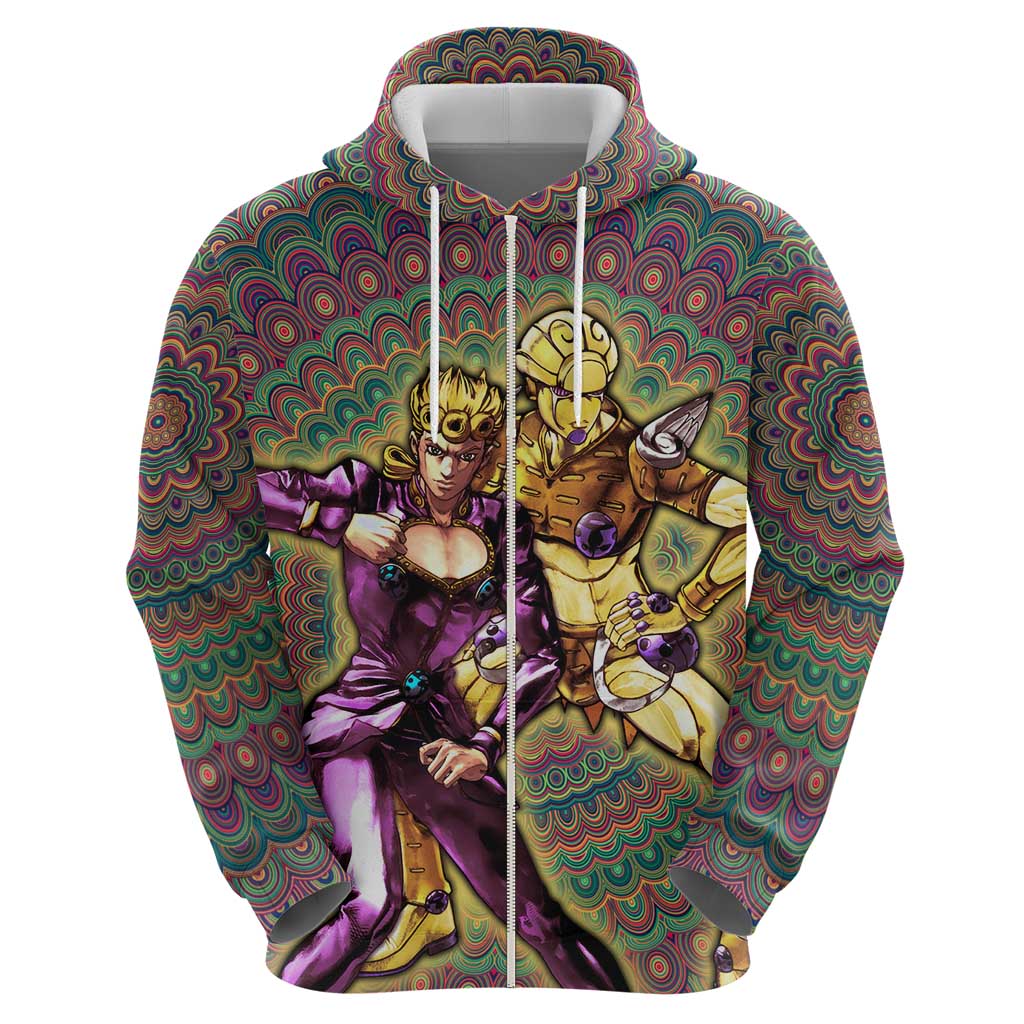Trippy Giorno Giovanna Golden Wind Jojo’s Bizarre Adventure Hoodie Trippy Mix Anime Style - The Mazicc