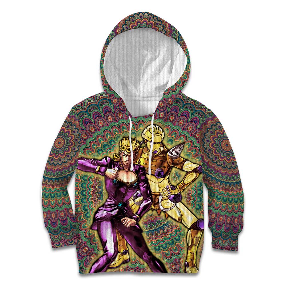 Trippy Giorno Giovanna Golden Wind Jojo’s Bizarre Adventure Kid Hoodie Trippy Mix Anime Style - The Mazicc