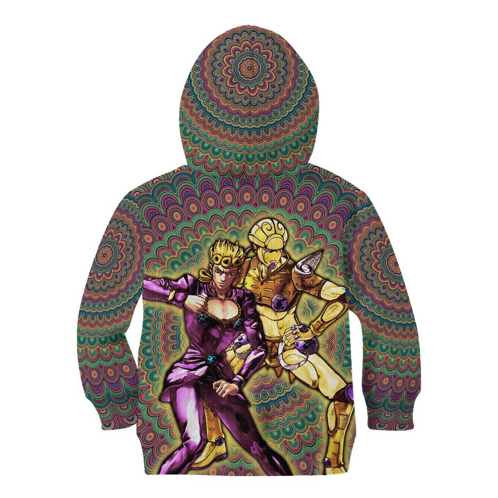 Trippy Giorno Giovanna Golden Wind Jojo’s Bizarre Adventure Kid Hoodie Trippy Mix Anime Style - The Mazicc