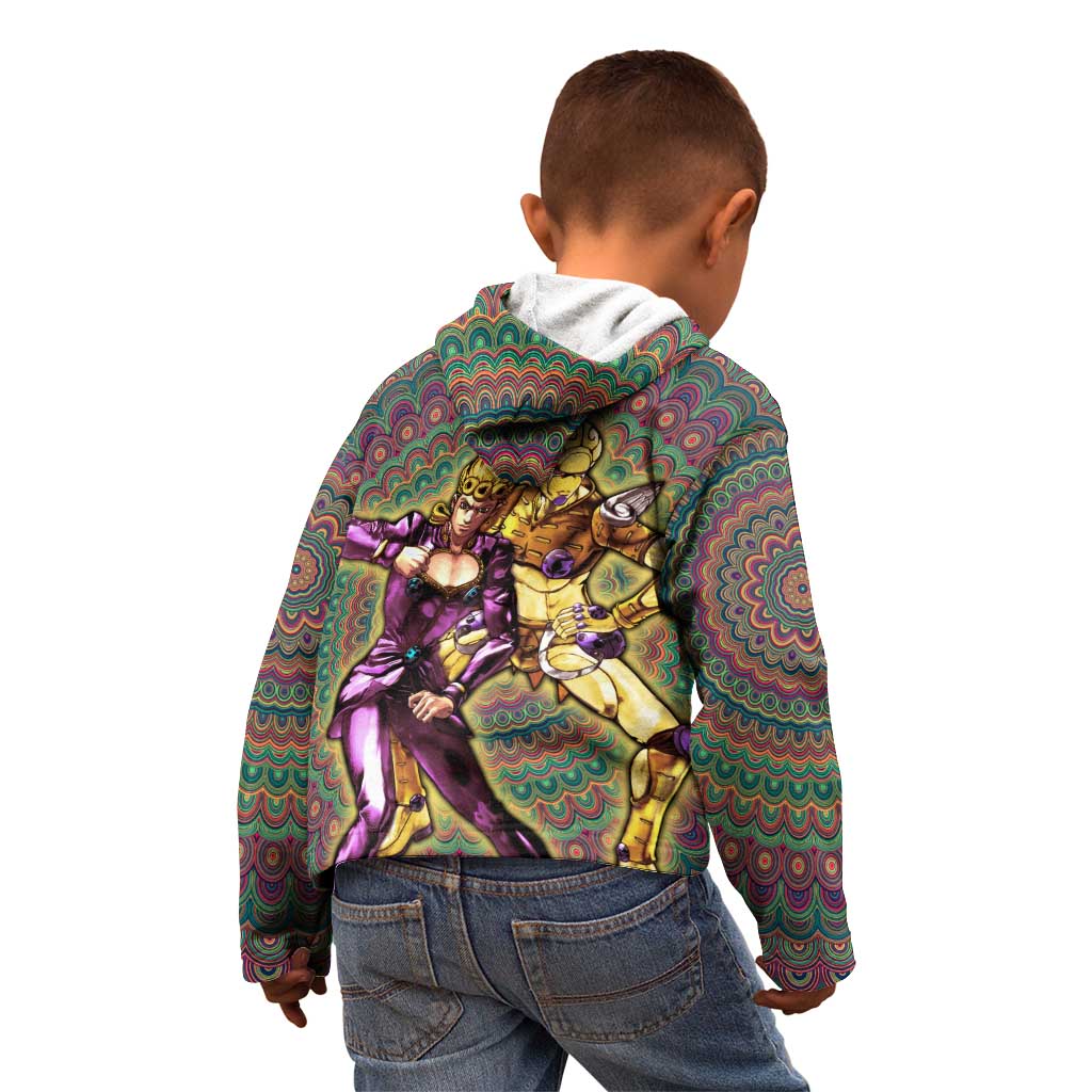 Trippy Giorno Giovanna Golden Wind Jojo’s Bizarre Adventure Kid Hoodie Trippy Mix Anime Style - The Mazicc