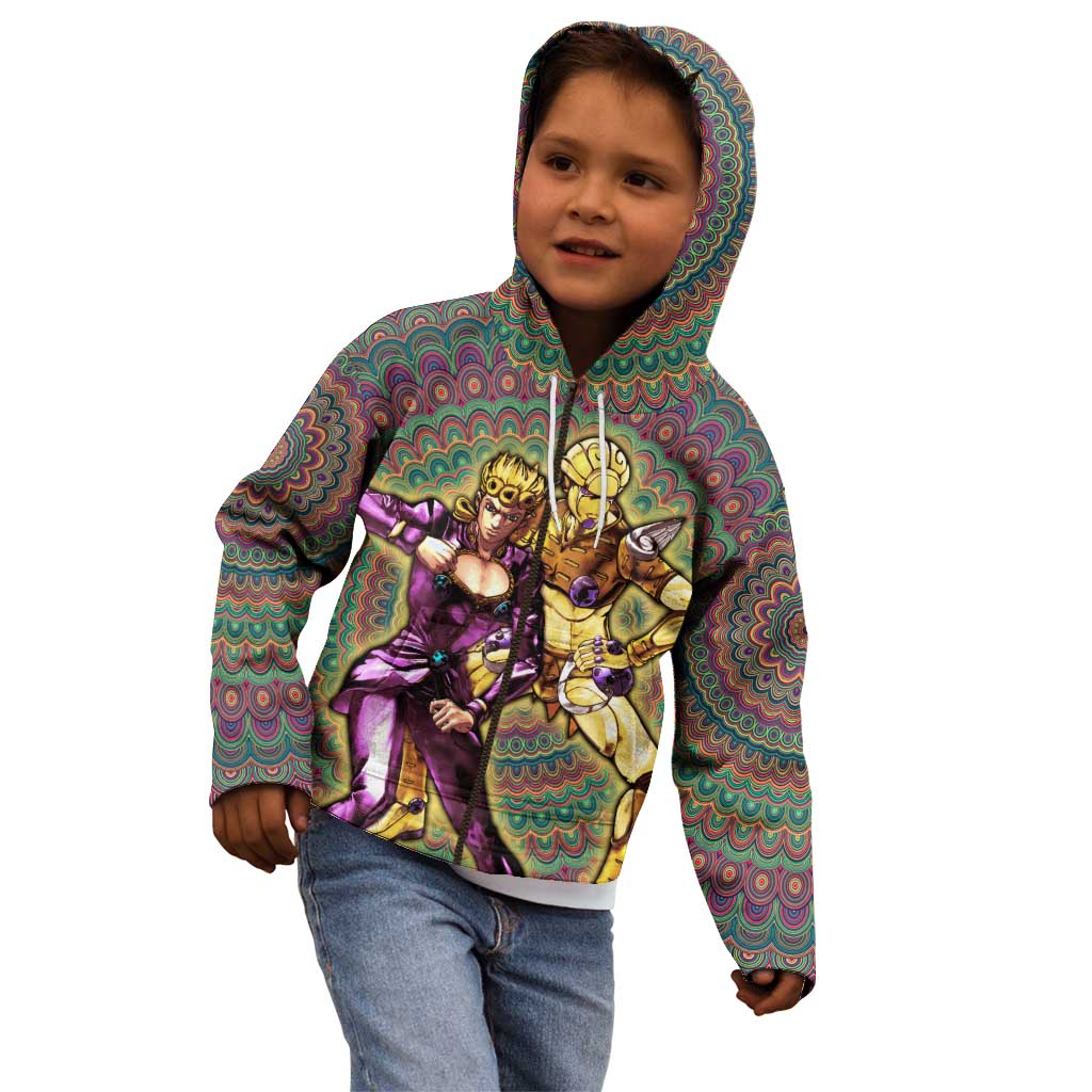 Trippy Giorno Giovanna Golden Wind Jojo’s Bizarre Adventure Kid Hoodie Trippy Mix Anime Style - The Mazicc