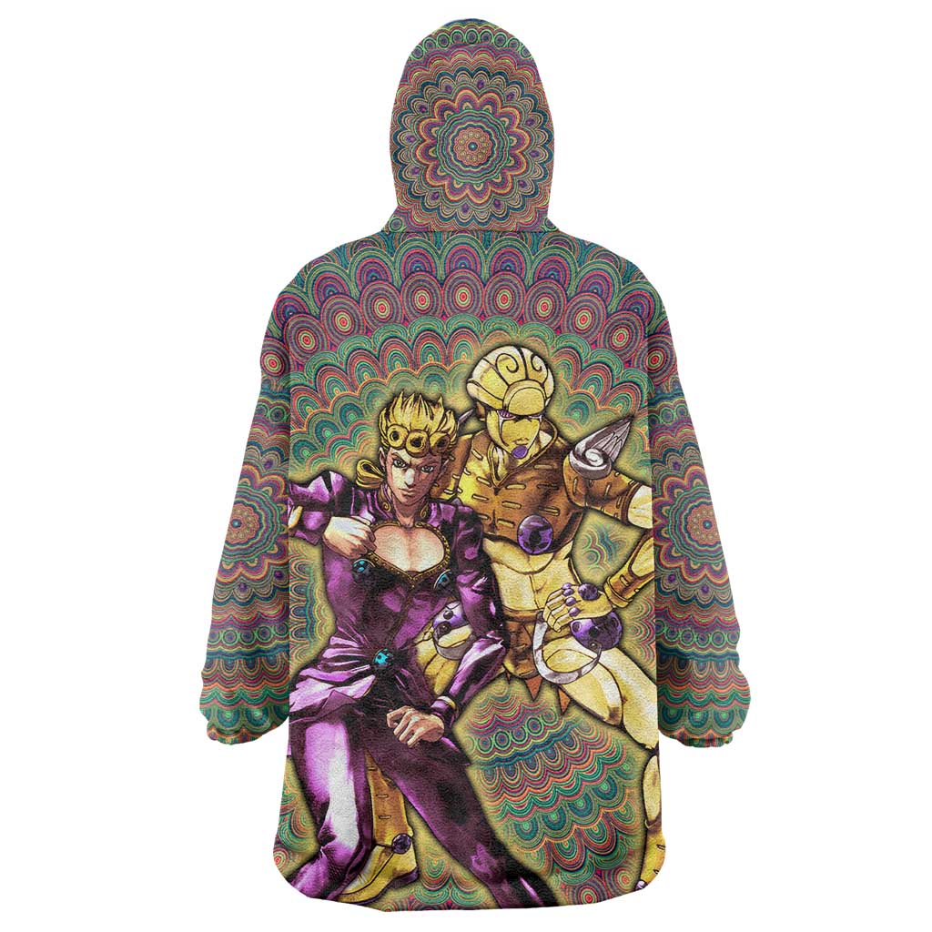 Trippy Giorno Giovanna Golden Wind Jojo’s Bizarre Adventure Wearable Blanket Hoodie Trippy Mix Anime Style - The Mazicc