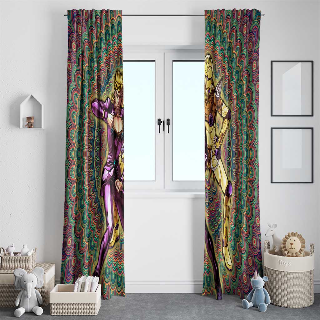 Trippy Giorno Giovanna Golden Wind Jojo’s Bizarre Adventure Window Curtain Trippy Mix Anime Style - The Mazicc