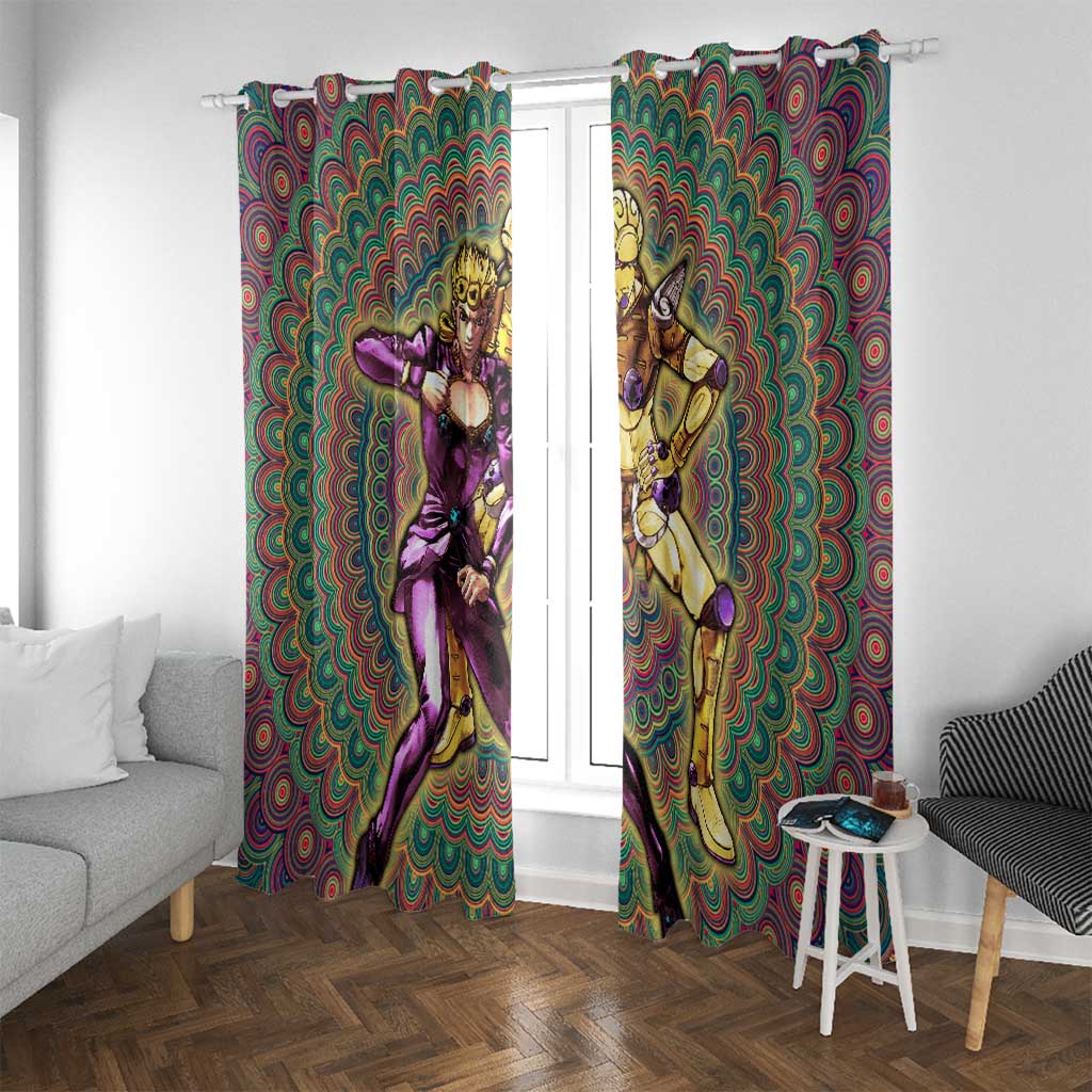 Trippy Giorno Giovanna Golden Wind Jojo’s Bizarre Adventure Window Curtain Trippy Mix Anime Style - The Mazicc