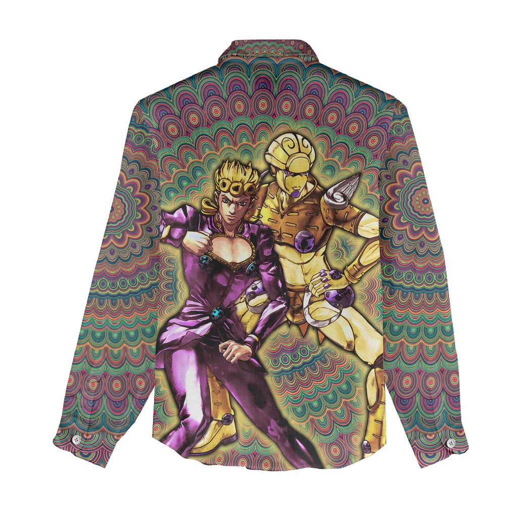 Trippy Giorno Giovanna Golden Wind Jojo’s Bizarre Adventure Women Casual Shirt Trippy Mix Anime Style - The Mazicc
