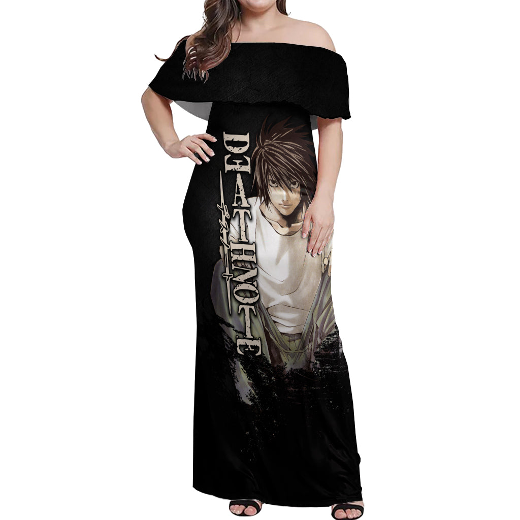 L Lawliet - Death Note Off Shoulder Maxi Dress