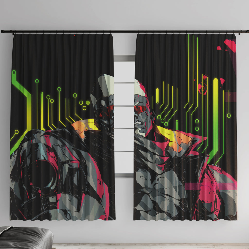 Maine Cyberpunk Window Curtain