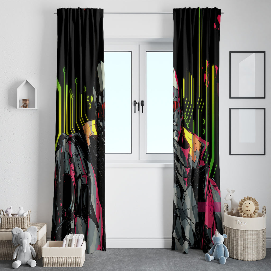 Maine Cyberpunk Window Curtain