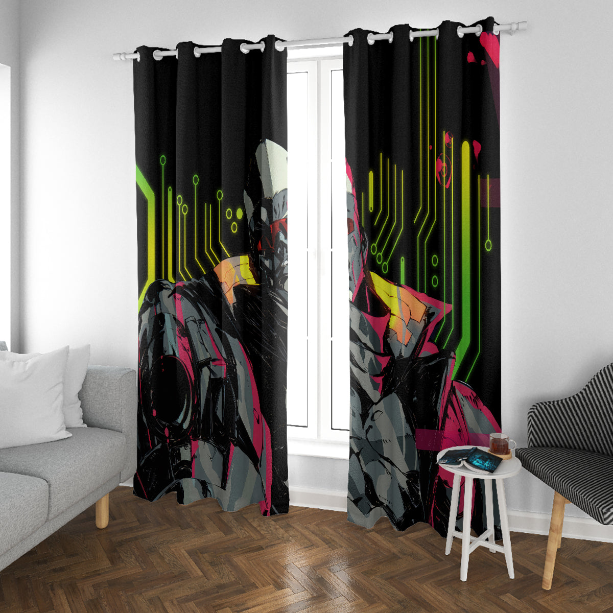 Maine Cyberpunk Window Curtain