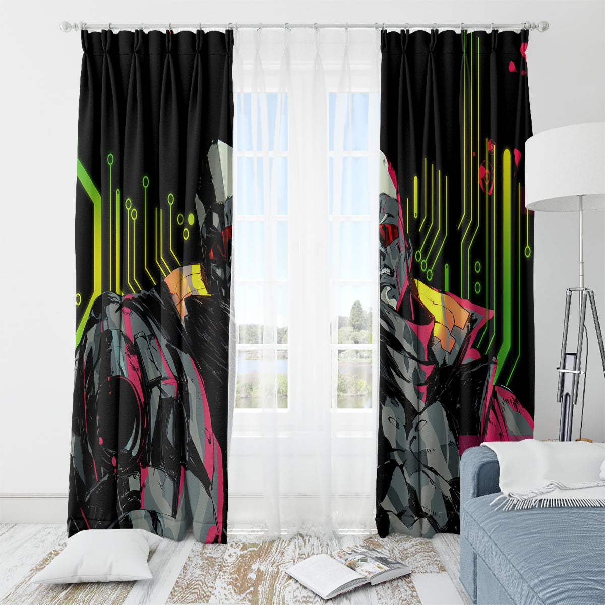 Maine Cyberpunk Window Curtain