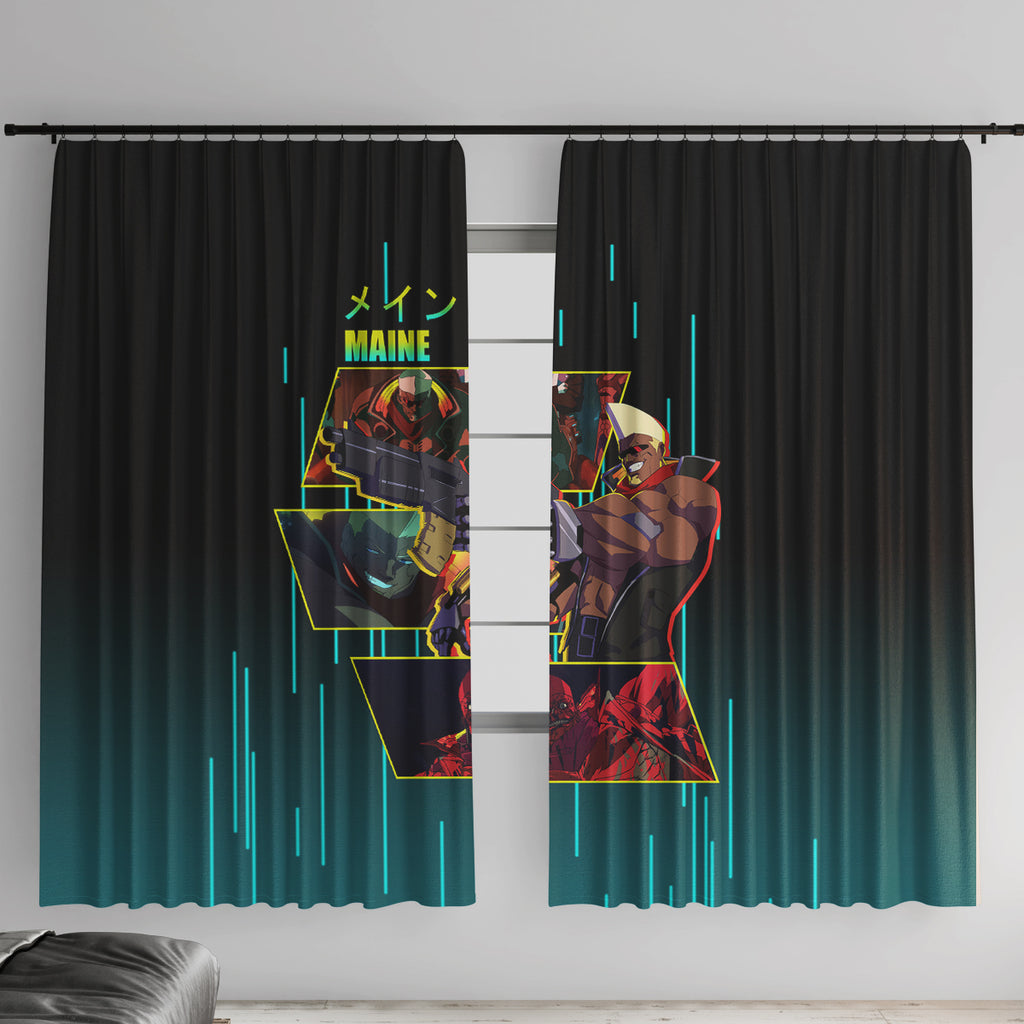 Cyberpunk Maine Window Curtain