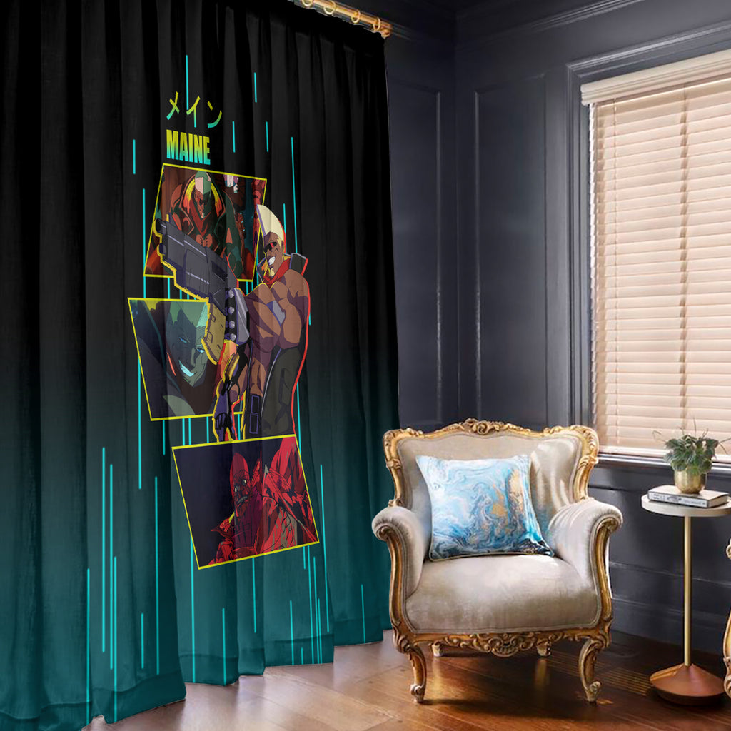 Cyberpunk Maine Window Curtain