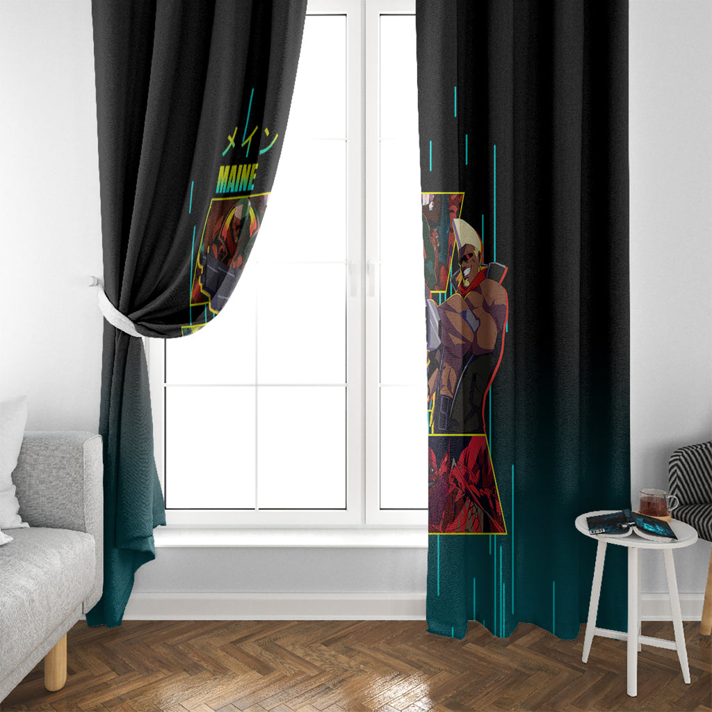 Cyberpunk Maine Window Curtain