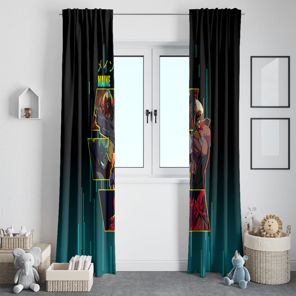 Cyberpunk Maine Window Curtain