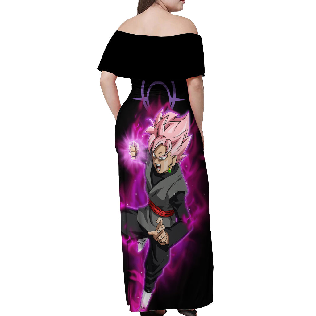 Goku Black Rose Off Shoulder Maxi Dress