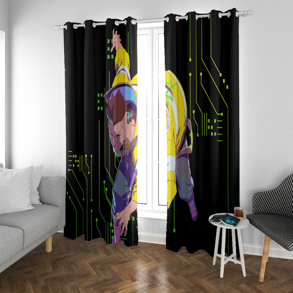 Cyberpunk David Martinez Window Curtain