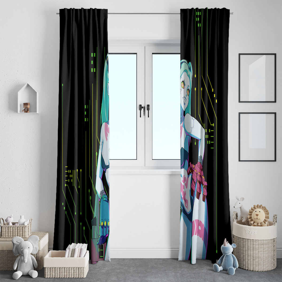 Cyberpunk Rebecca Window Curtain