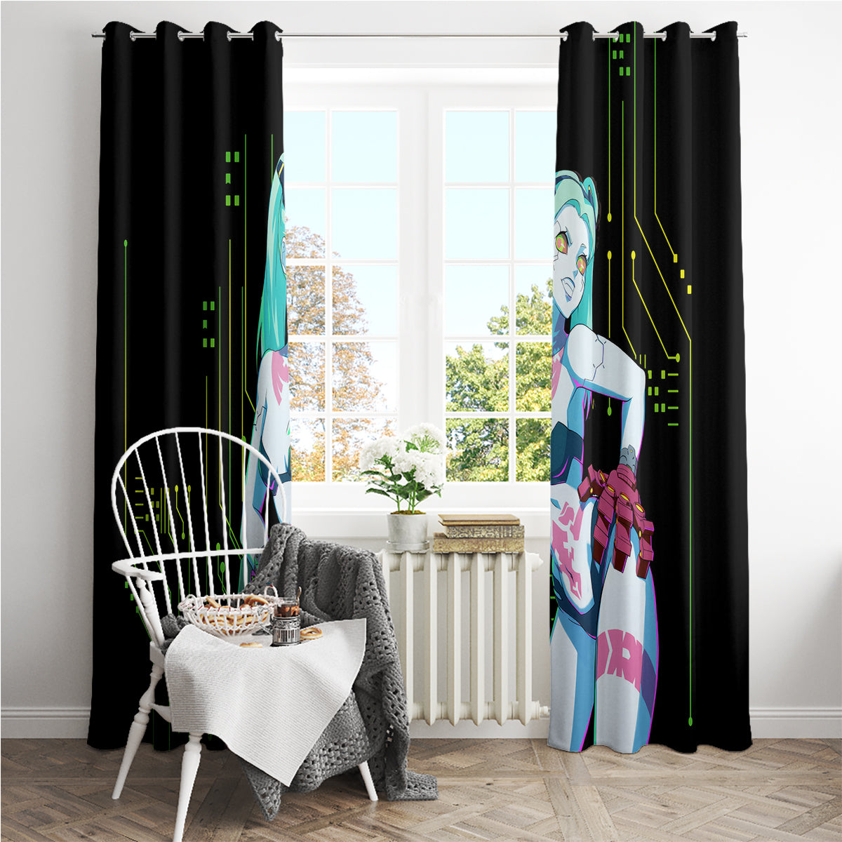Cyberpunk Rebecca Window Curtain
