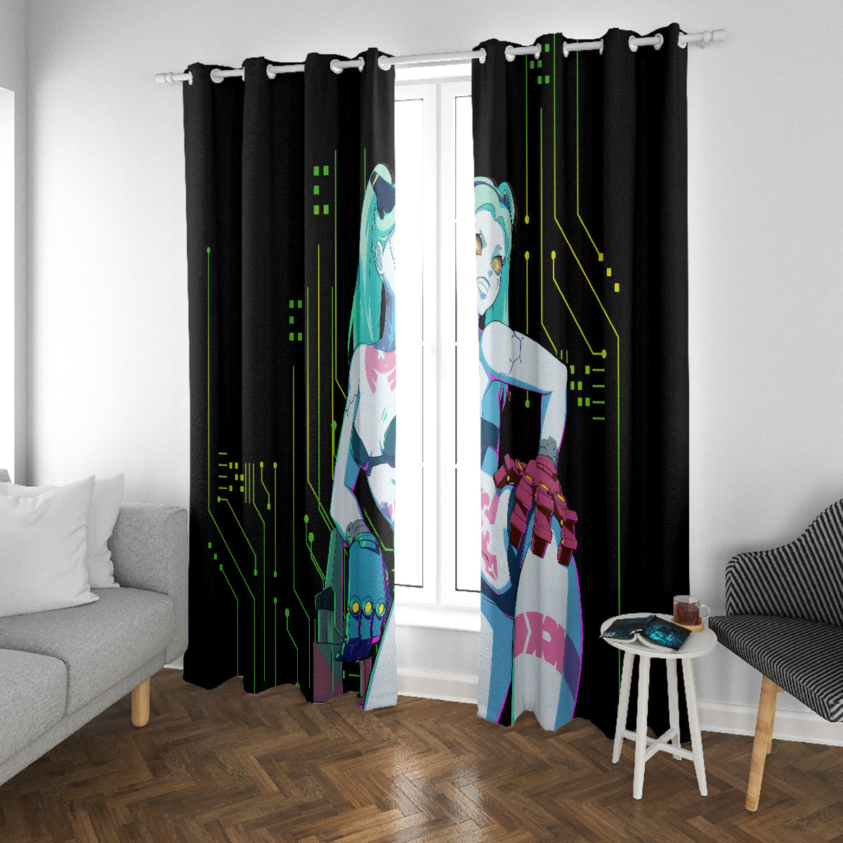 Cyberpunk Rebecca Window Curtain