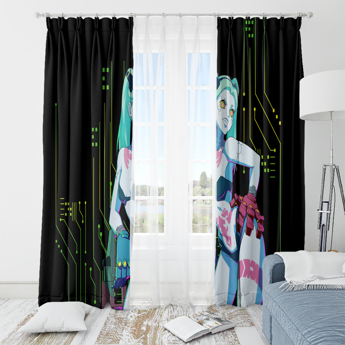 Cyberpunk Rebecca Window Curtain