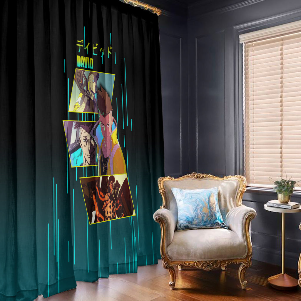 Cyberpunk David Martinez Window Curtain