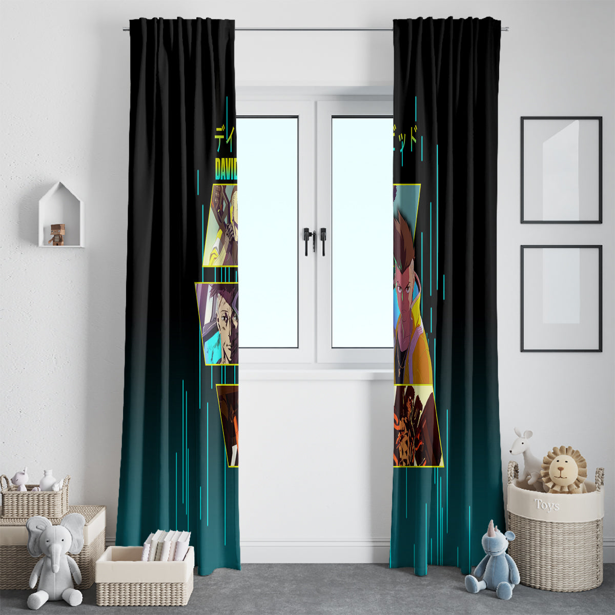 Cyberpunk David Martinez Window Curtain