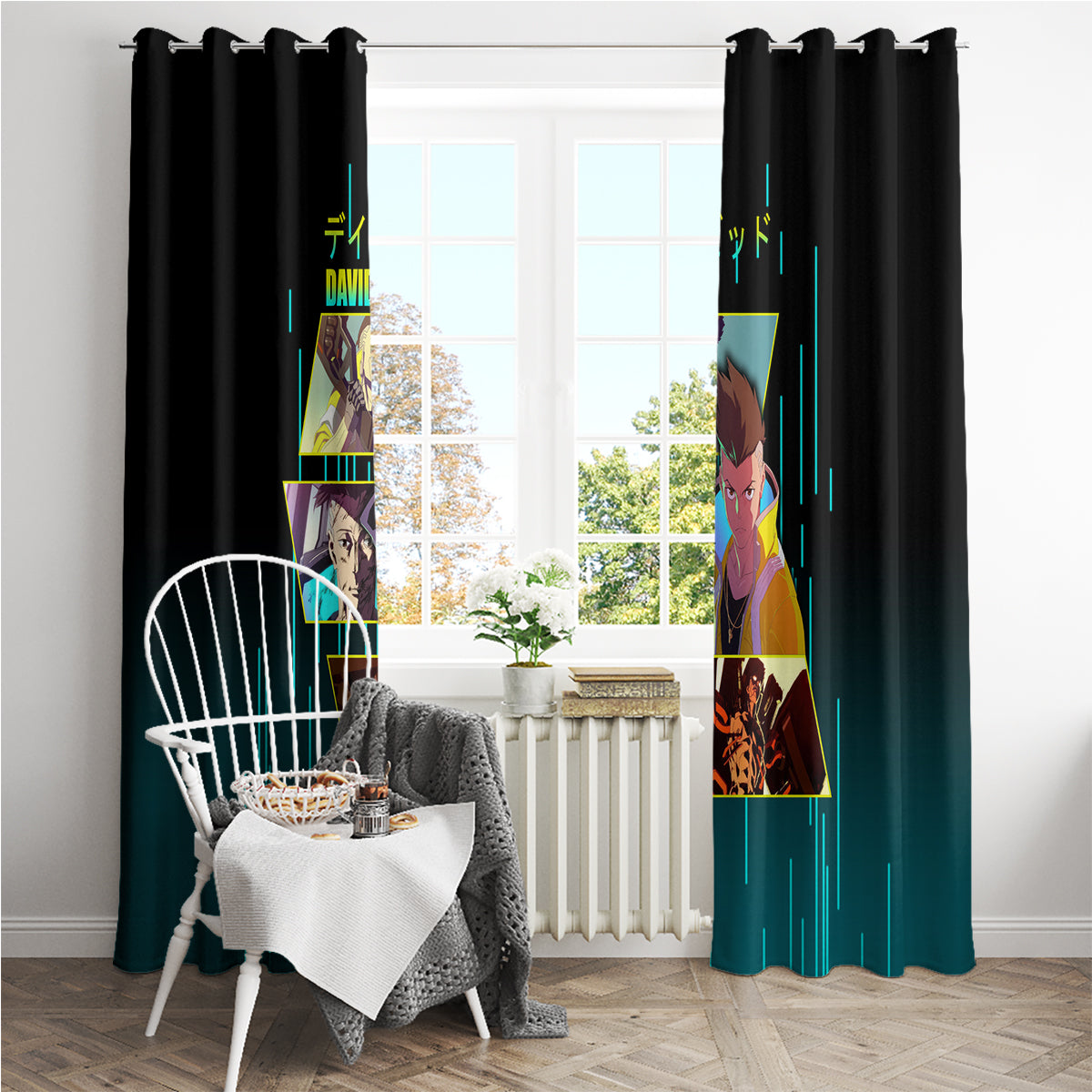 Cyberpunk David Martinez Window Curtain