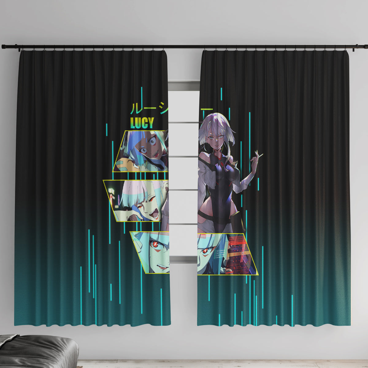 Cyberpunk Lucy Window Curtain