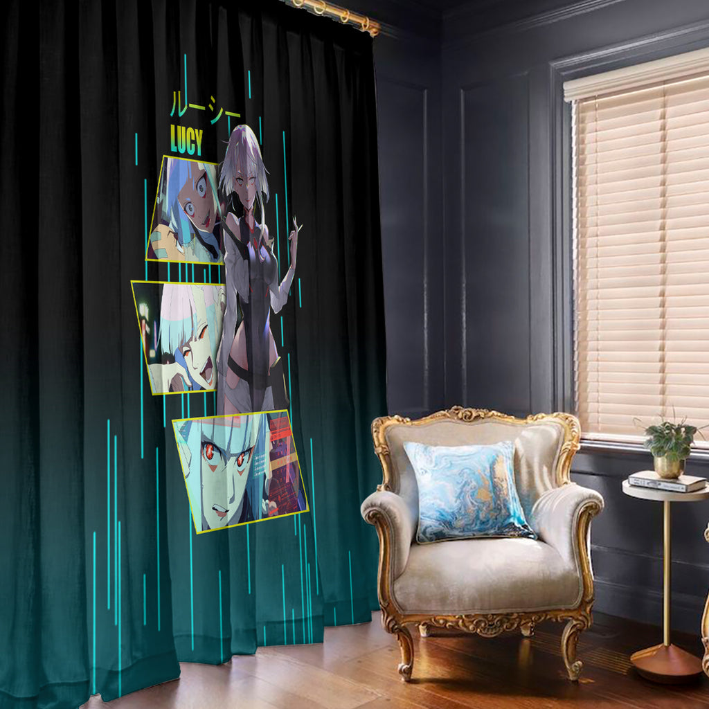 Cyberpunk Lucy Window Curtain