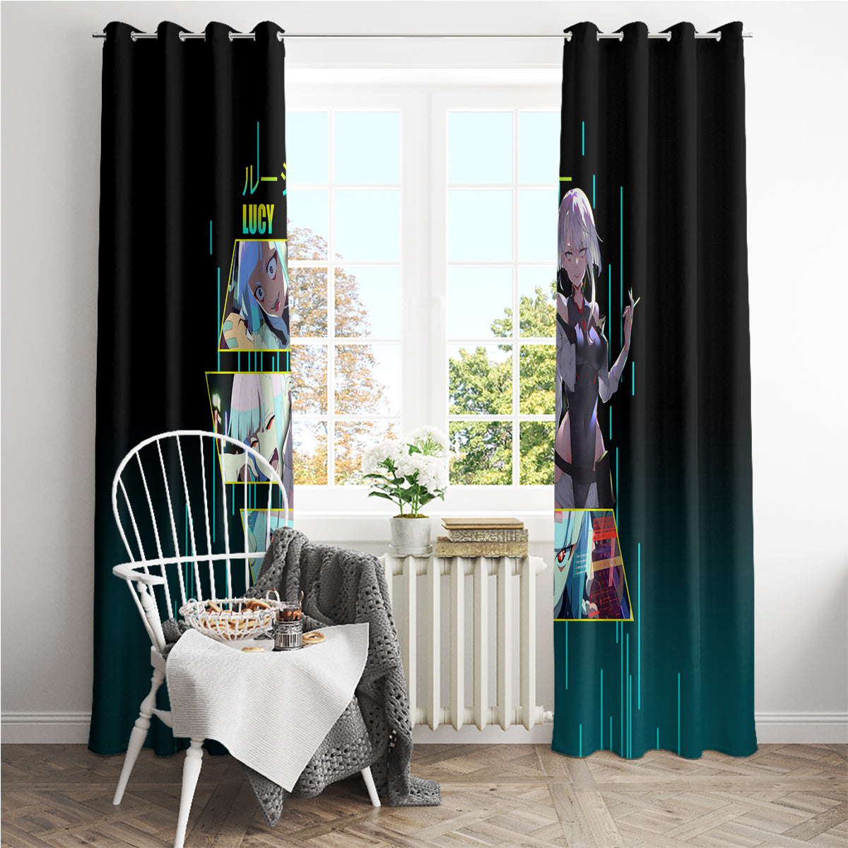 Cyberpunk Lucy Window Curtain